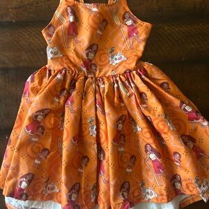 Disney Moana Kids Dress with Fun Character Print by Spoiled and Flashy